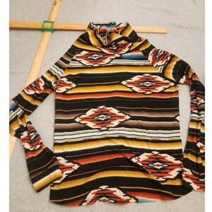 CJ Apparel Sweater Womens Large Aztec Southwestern Cowl Neck Pullover